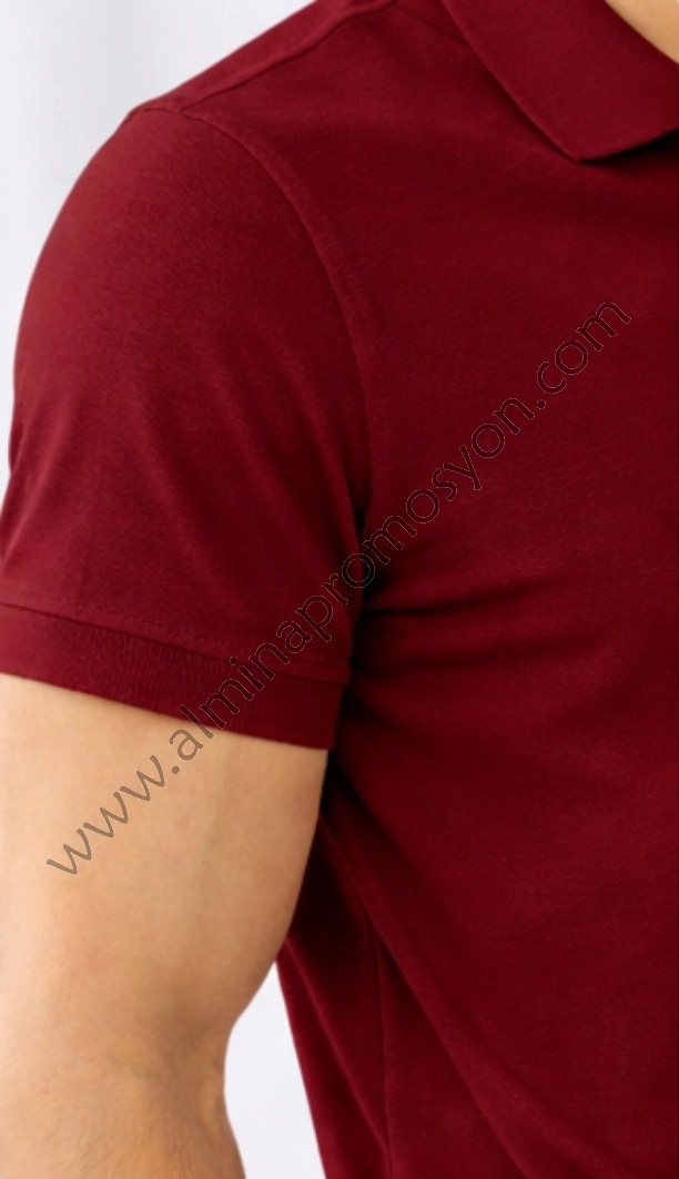 Bordo Polo Yaka Tişört (Baskısız)