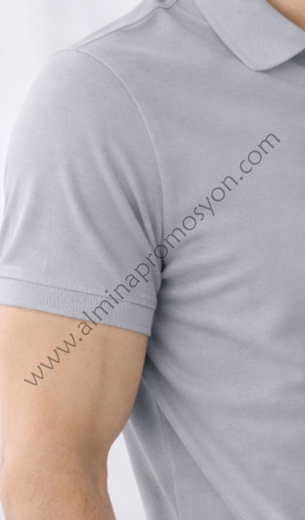Gri Polo Yaka Tişört (Baskısız)