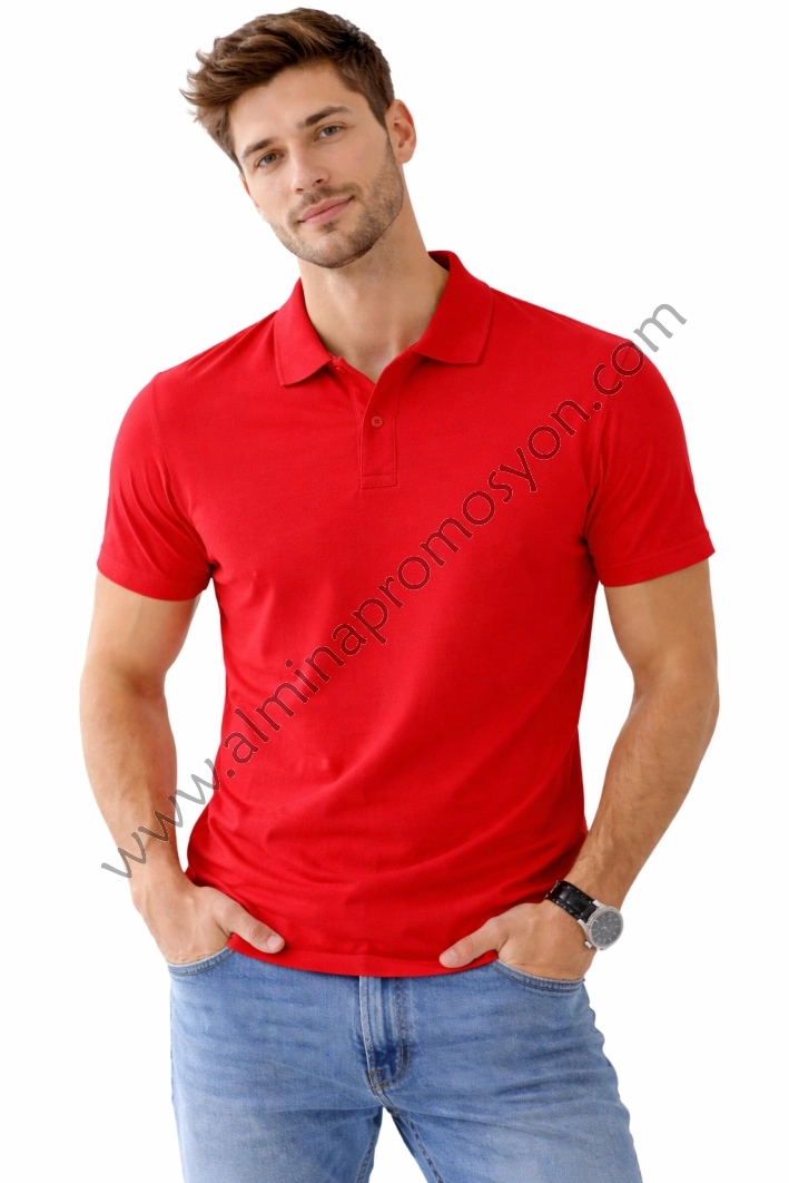 Kırmızı Polo Yaka Tişört (Baskısız)