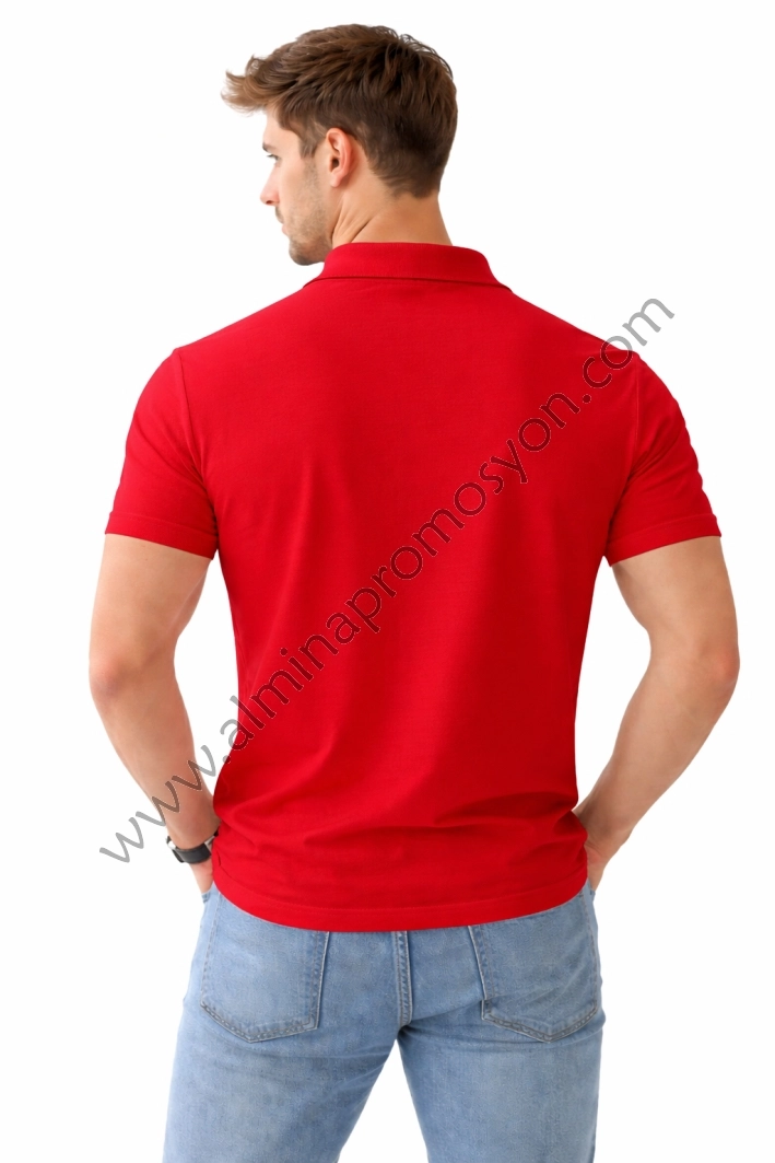 Kırmızı Polo Yaka Tişört (Baskısız)