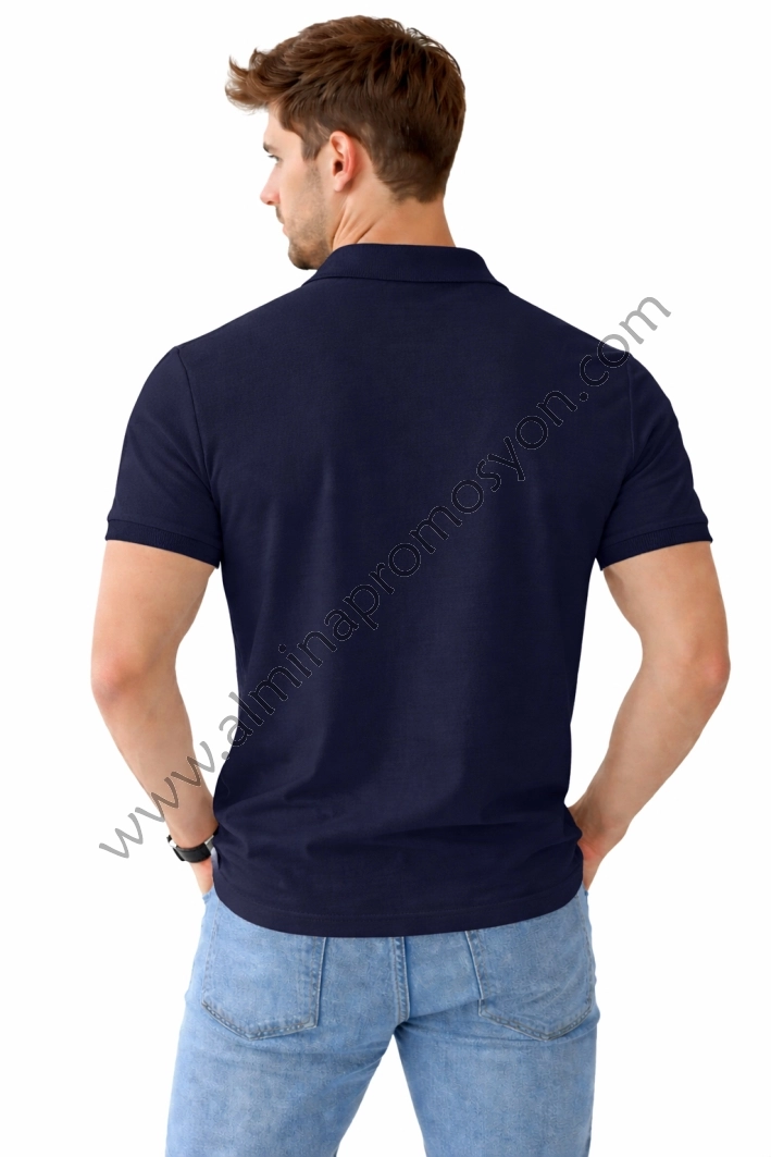 Lacivert Polo Yaka Tişört (Baskısız)