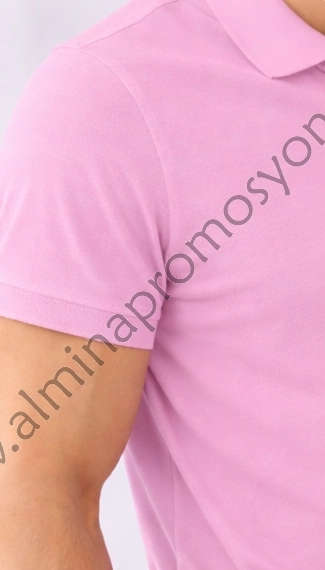 Pembe Polo Yaka Tişört (Baskısız)