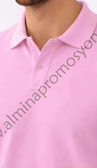 Pembe Polo Yaka Tişört (Baskısız)