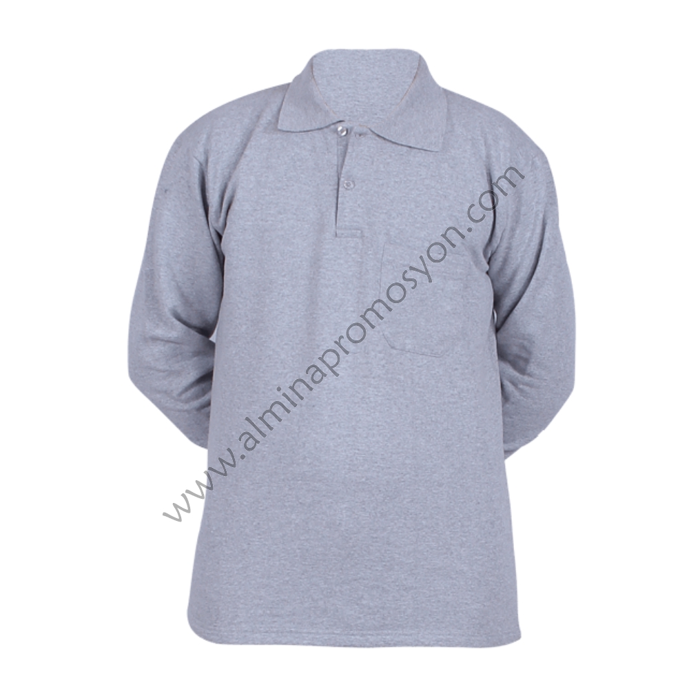 Polo%20Yaka%20Sweatshirt%20Gri