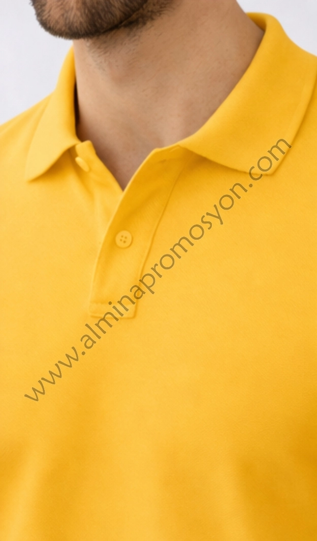 Sarı Polo Yaka Tişört (Baskısız)