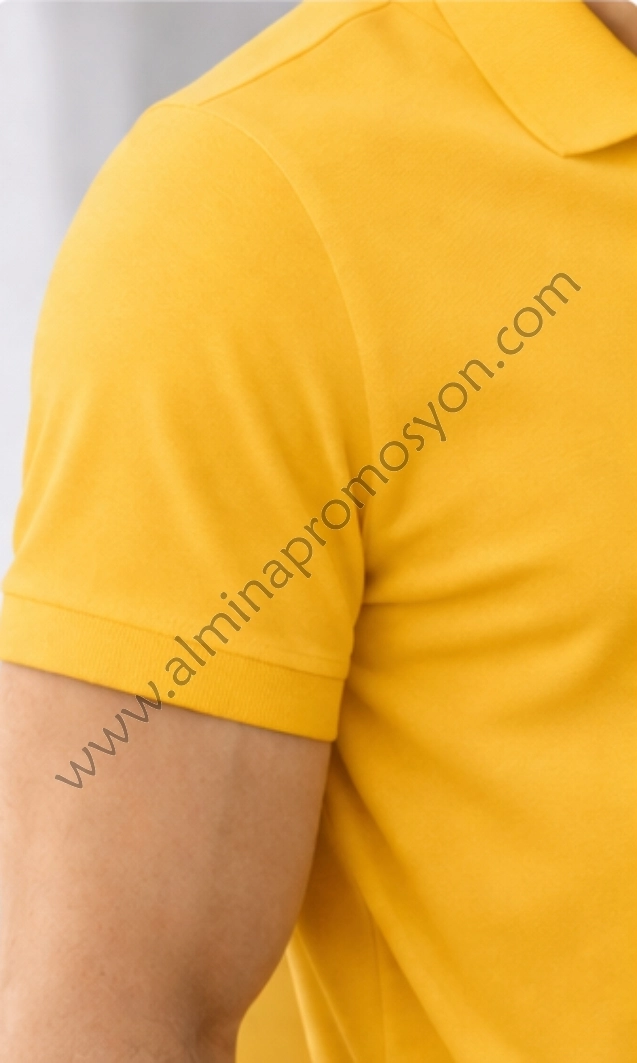 Sarı Polo Yaka Tişört (Baskısız)