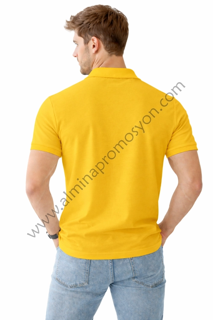 Sarı Polo Yaka Tişört (Baskısız)