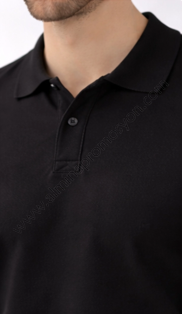 Siyah Polo Yaka Tişört (Baskısız)