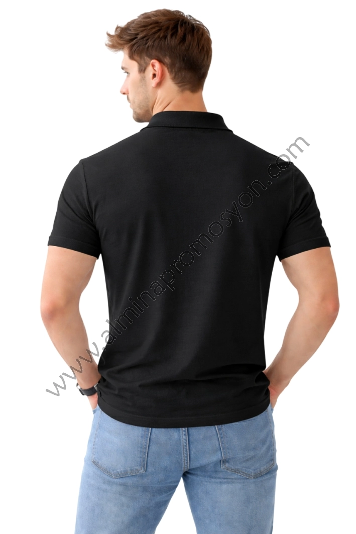Siyah Polo Yaka Tişört (Baskısız)