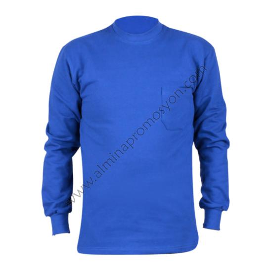 Promosyon Toptan Sweatshirt Saks Mavi