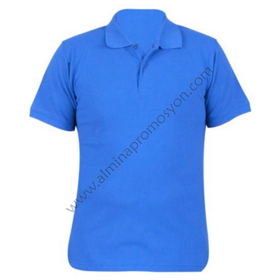 Toptan Polo Yaka Mavi Tişört