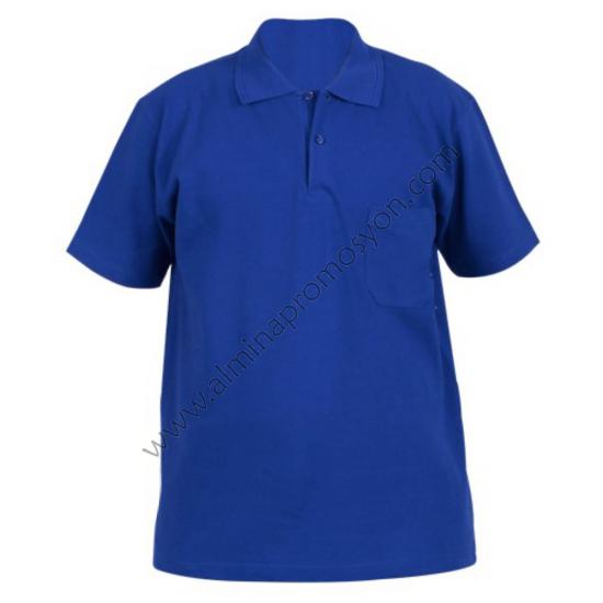 Toptan Polo Yaka Saks Mavi Tişört