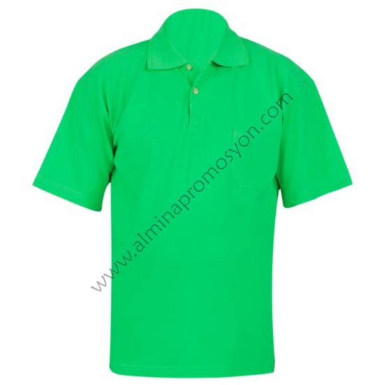 Toptan Polo Yaka Yeşil Tişört