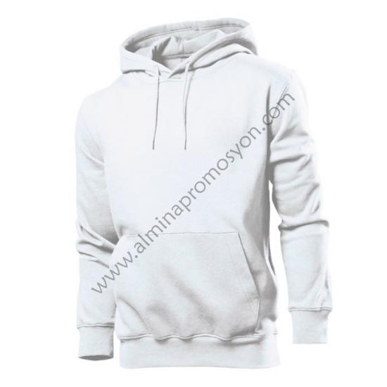 Toptan Kapüşonlu Sweatshirt Beyaz