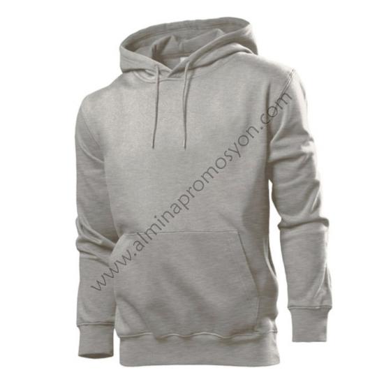 Toptan Kapüşonlu Sweatshirt Gri