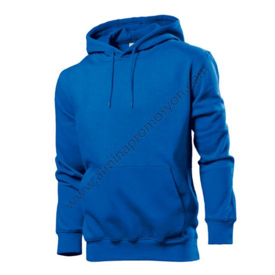 Toptan Kapüşonlu Sweatshirt Mavi