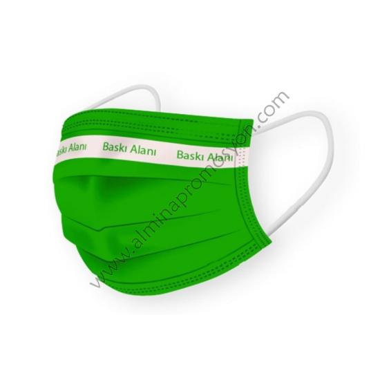 Firmalara Özel Logo Baskılı Maske Yeşil