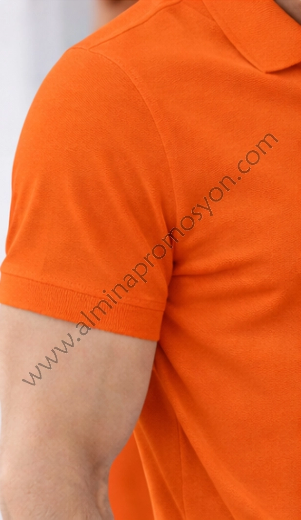 Turuncu Polo Yaka Tişört (Baskısız)