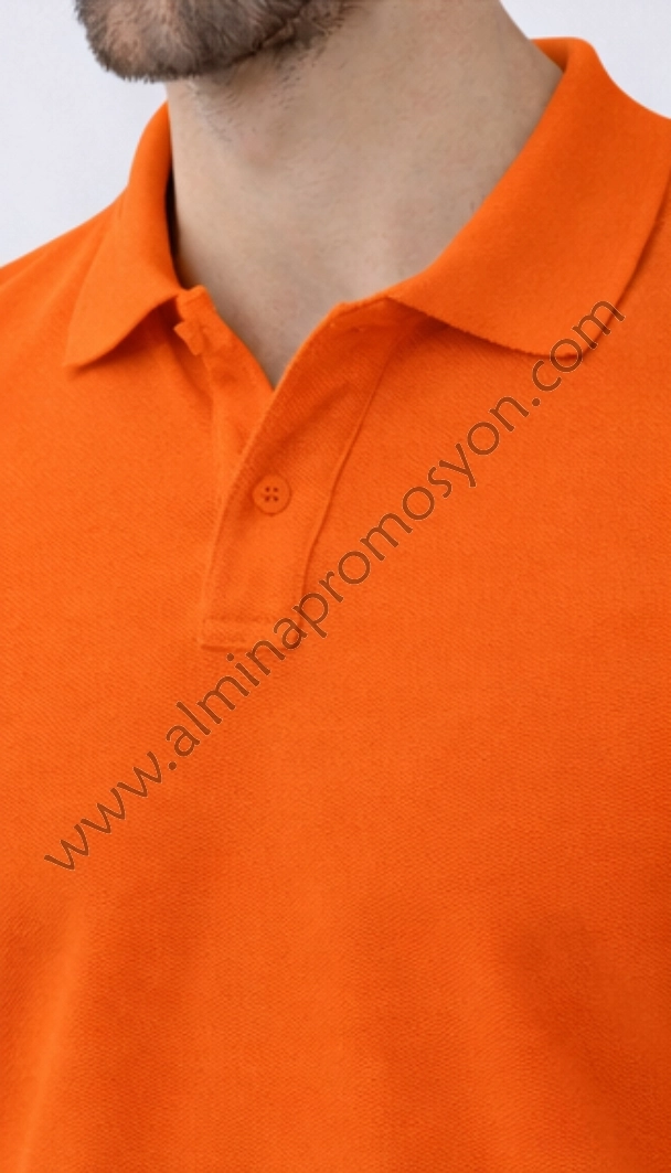 Turuncu Polo Yaka Tişört (Baskısız)