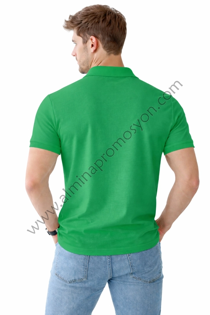 Yeşil Polo Yaka Tişört (Baskısız)