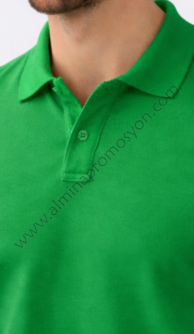 Yeşil Polo Yaka Tişört (Baskısız)